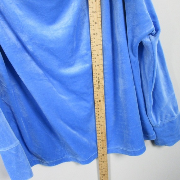 Lilly Pulitzer Sheera Velour Top Blouse XXL Blue One Shoulder Lounge 274 - Picture 6 of 13